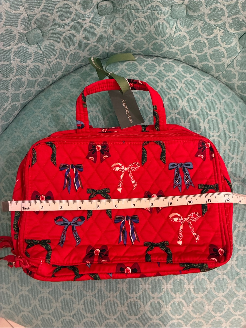 Vera Bradley Red Quilted Ultimate Travel Bag with Bow Print - Picture 8 of 9